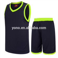 Mais recente de alta qualidade de basquete jersey nova planície de basquete jersey set lit